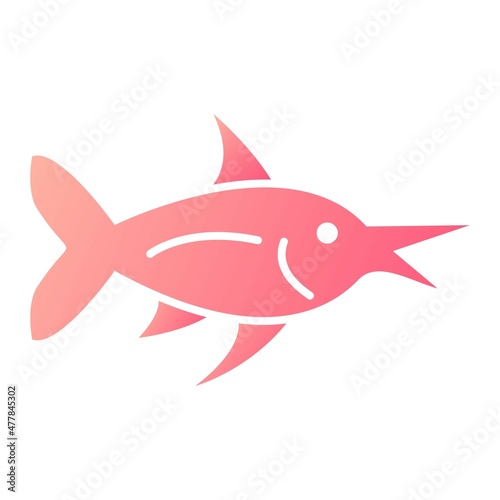 Vector Swordfish Glyph Gradient Icon Design