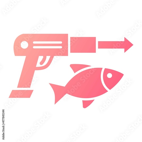 Vector Spear Gun Glyph Gradient Icon Design