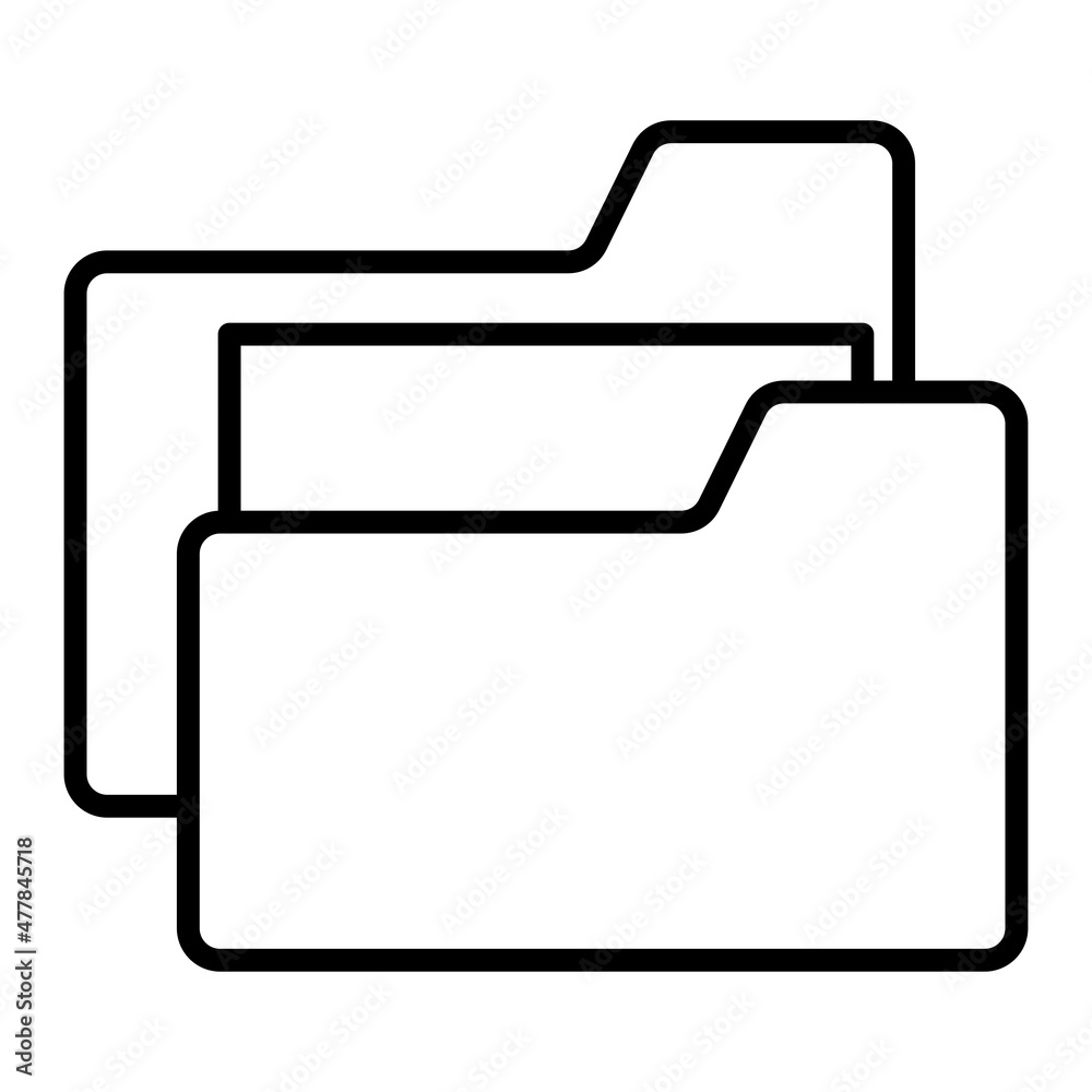 Floder Vector Outline Icon Isolated On White Background