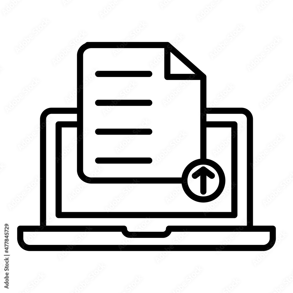 Upload Vector Outline Icon Isolated On White Background