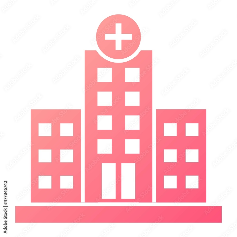 Vector Hospital Glyph Gradient Icon Design Vector Hospital Glyph Gradient Icon Design
