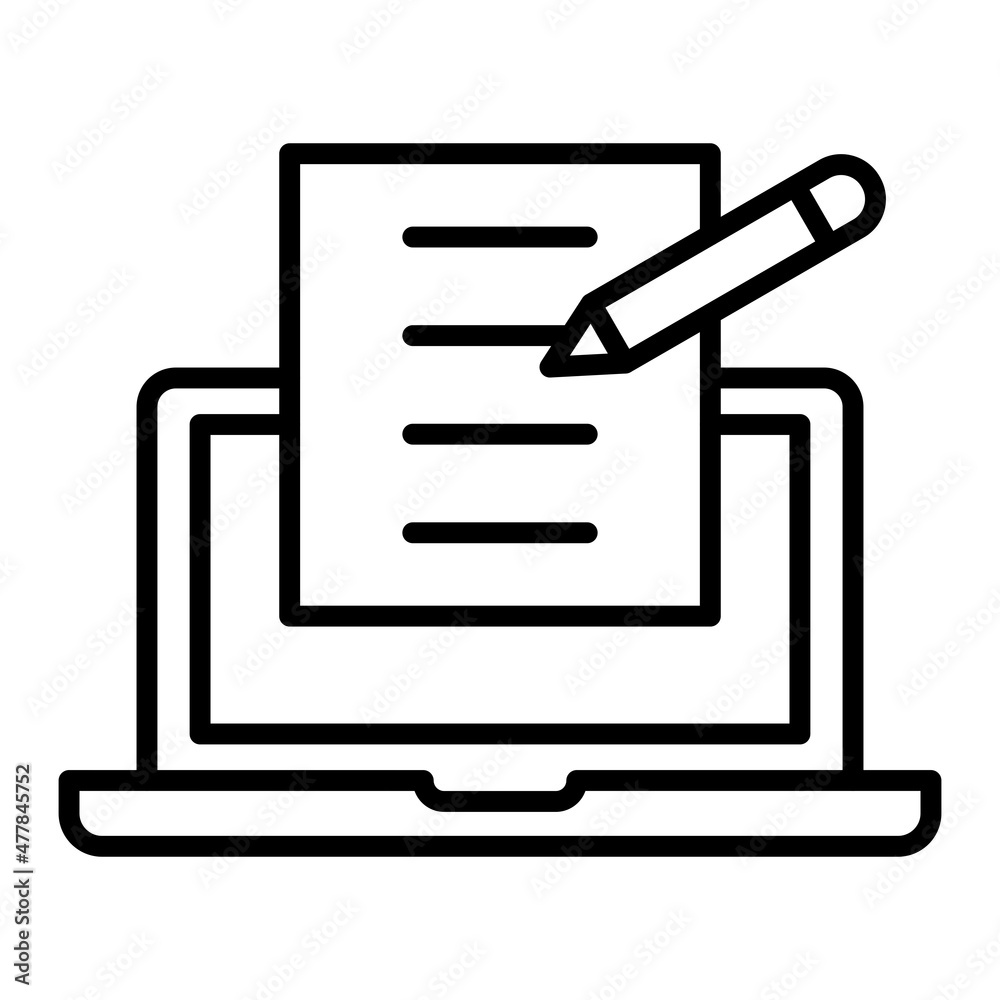 Content Vector Outline Icon Isolated On White Background Content Vector Outline Icon Isolated On White Background