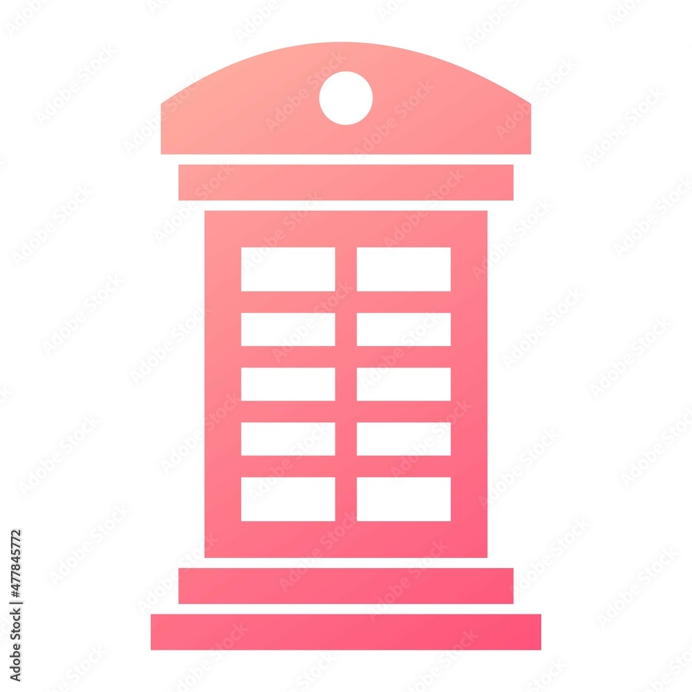 Vector Phone Booth Glyph Gradient Icon Design Vector Phone Booth Glyph Gradient Icon Design