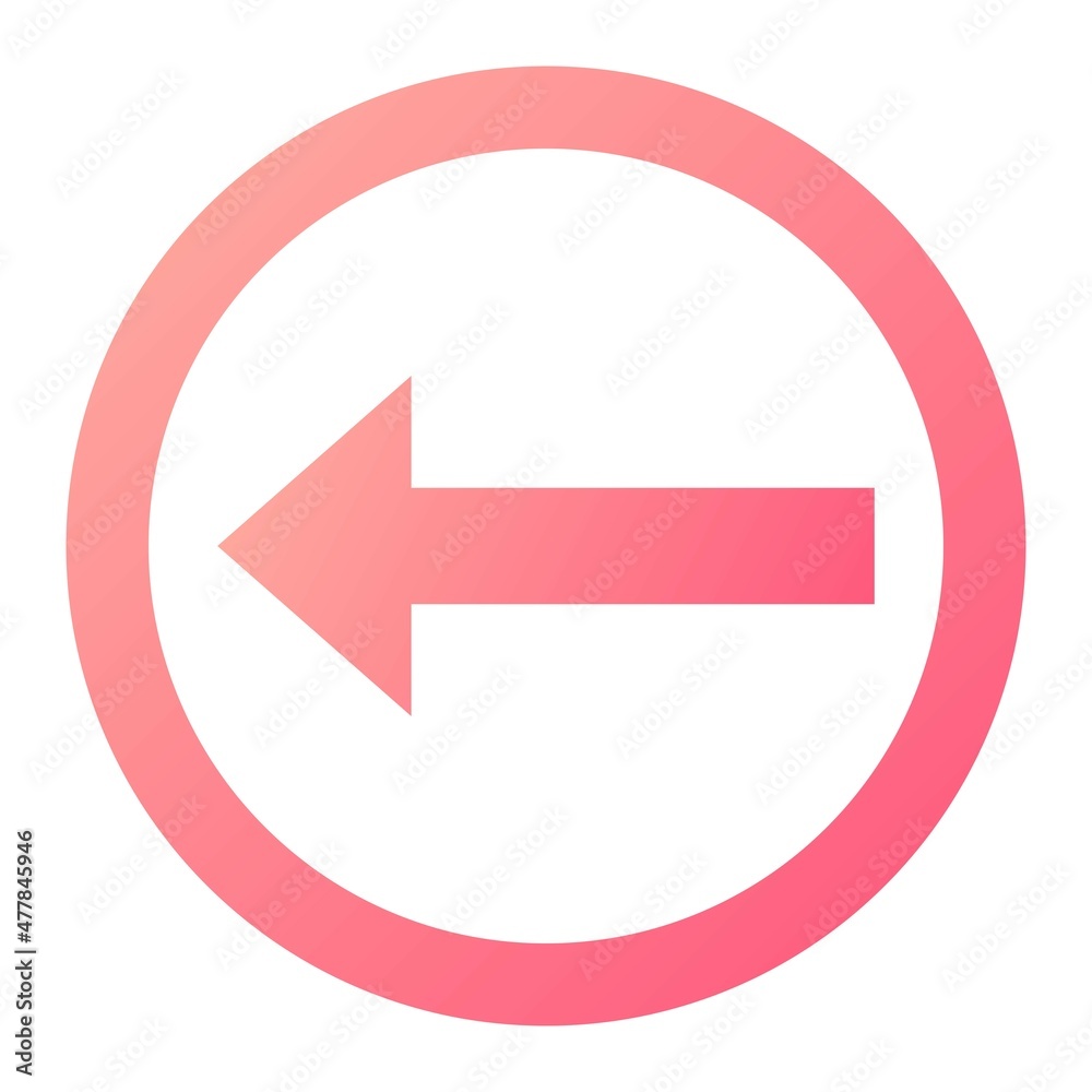 Vector Left Arrow Glyph Gradient Icon Design Vector Left Arrow Glyph Gradient Icon Design