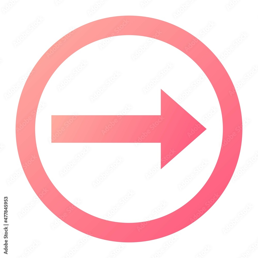 Vector Right Arrow Glyph Gradient Icon Design Vector Right Arrow Glyph Gradient Icon Design