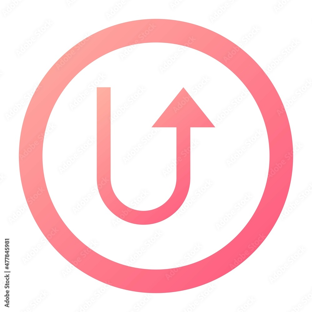 Vector Turn Up Glyph Gradient Icon Design Vector Turn Up Glyph Gradient Icon Design