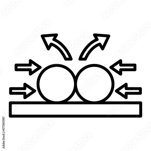 Collision Vector Outline Icon Isolated On White Background