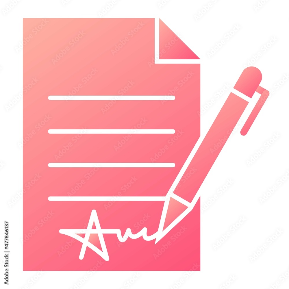 Vector Contract Glyph Gradient Icon Design