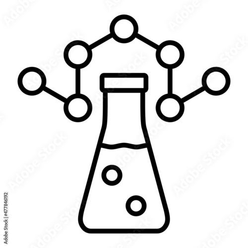 Biochemical Vector Outline Icon Isolated On White Background