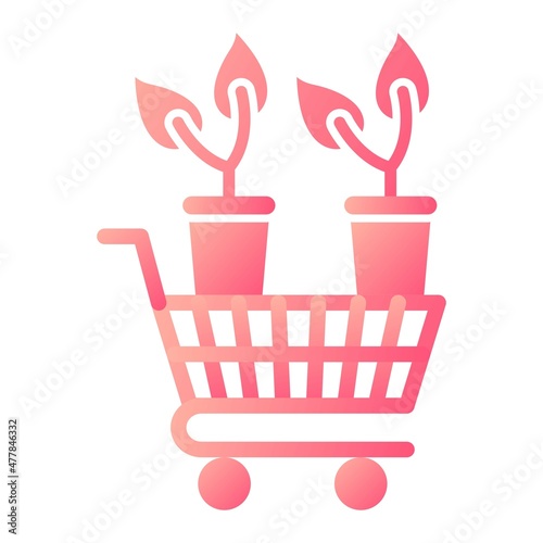 Vector Plants Trolley Glyph Gradient Icon Design