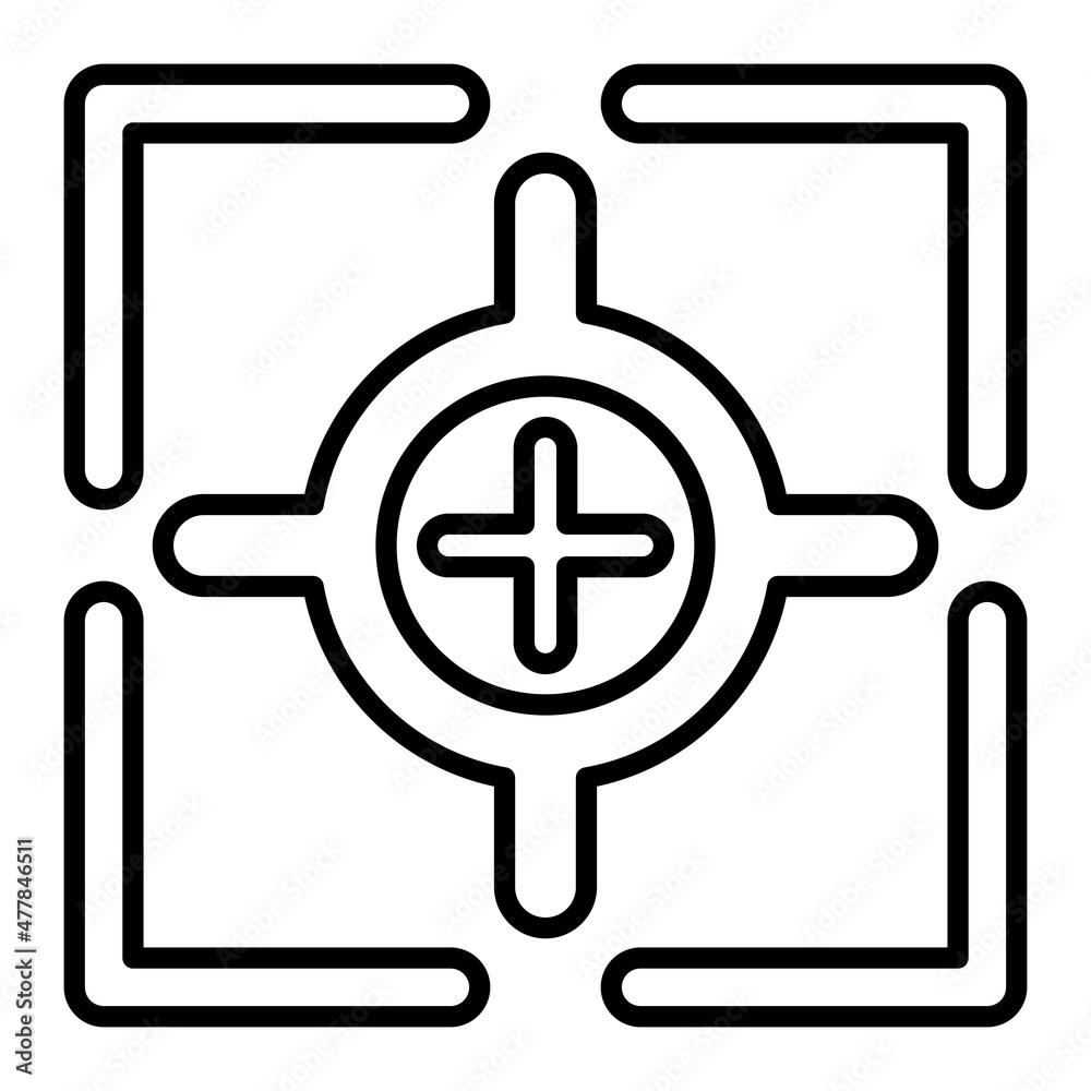 Focus Vector Outline Icon Isolated On White Background Focus Vector Outline Icon Isolated On White Background