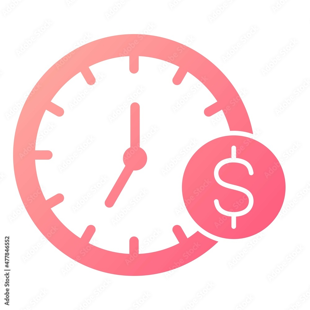 Vector Time Is Money Glyph Gradient Icon Design Vector Time Is Money Glyph Gradient Icon Design