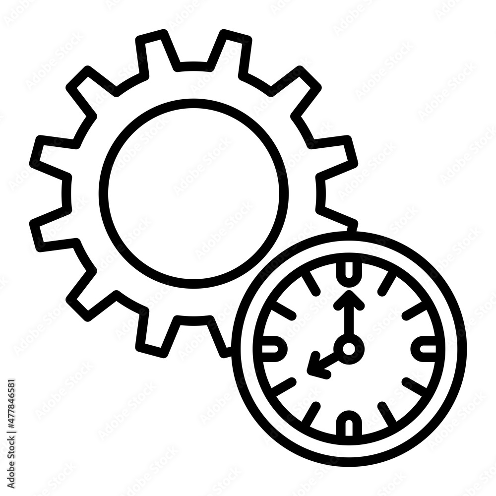 Time Management Vector Outline Icon Isolated On White Background Time Management Vector Outline Icon Isolated On White Background