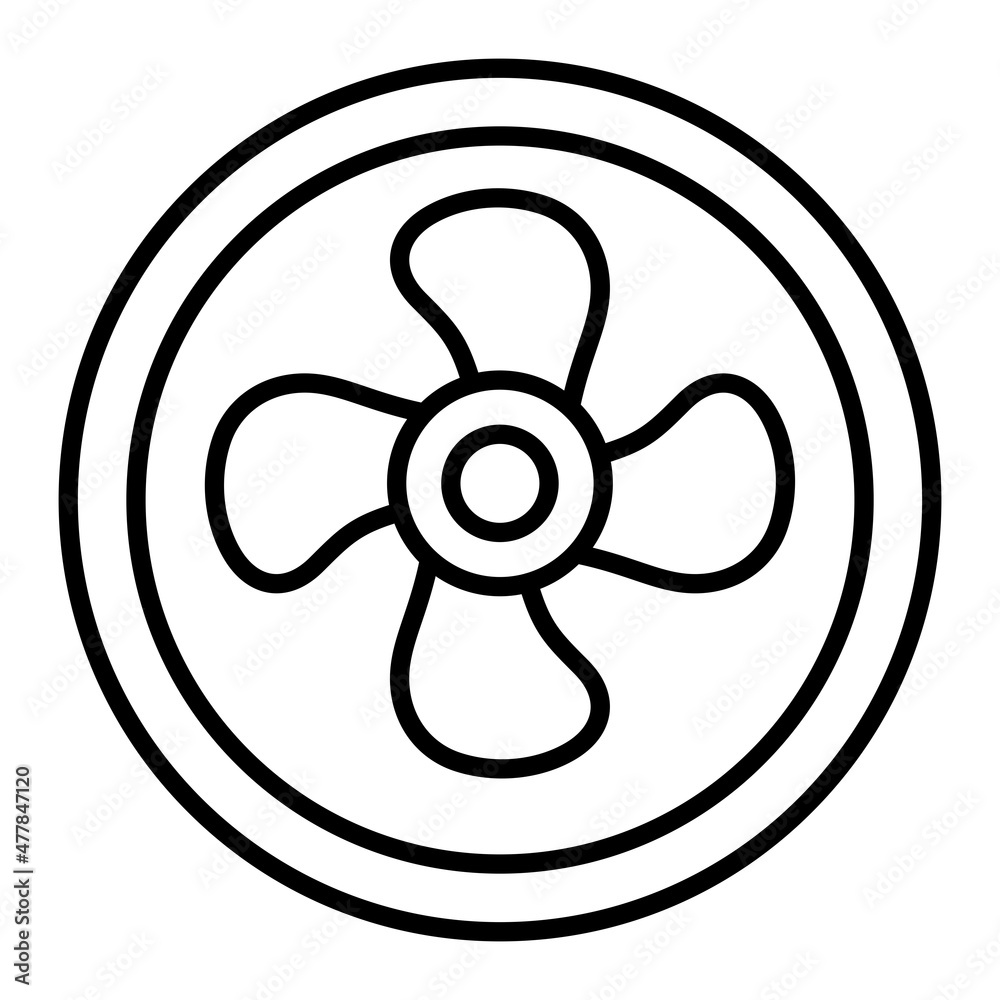 Fan Vector Outline Icon Isolated On White Background Fan Vector Outline Icon Isolated On White Background