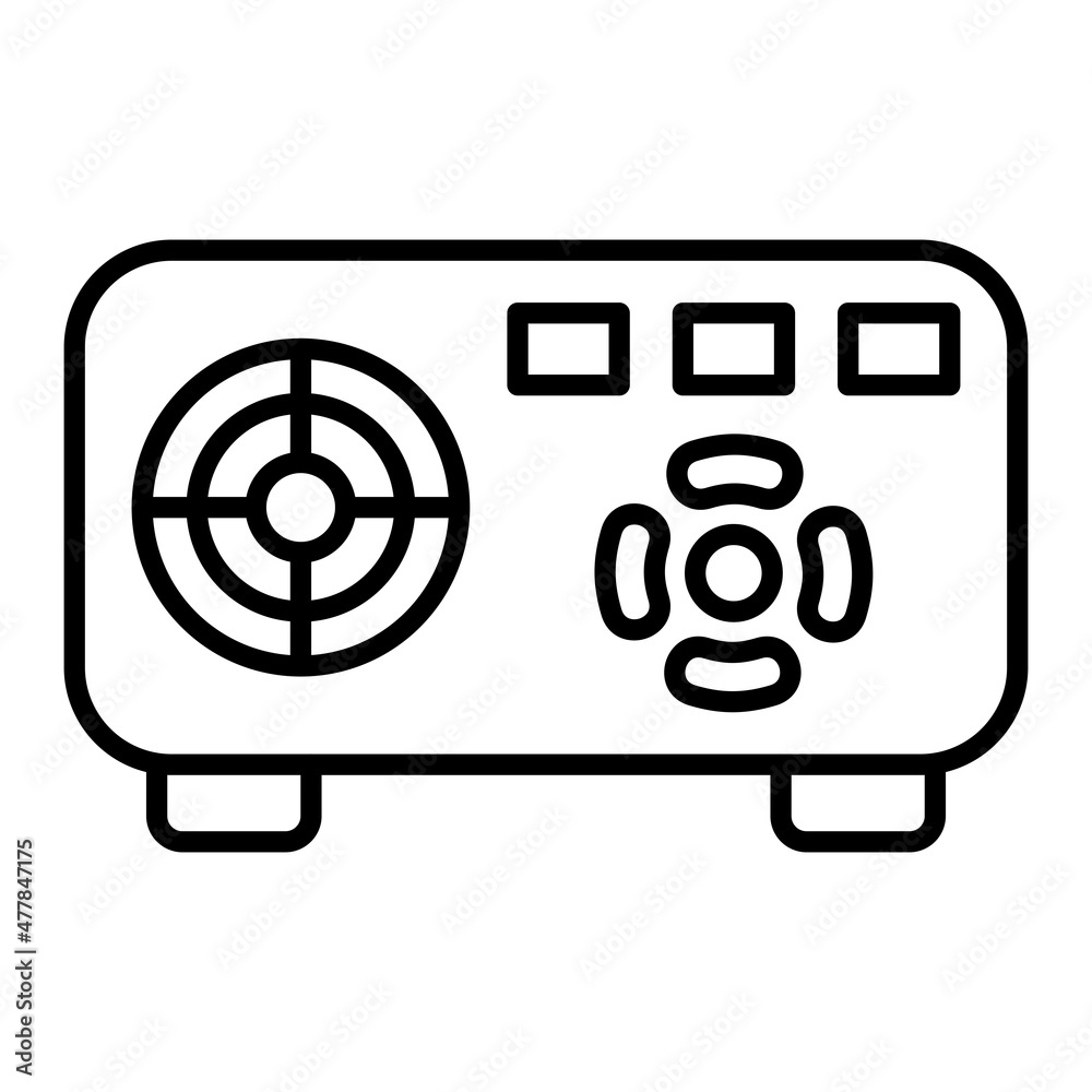 Power Supply Vector Outline Icon Isolated On White Background Power Supply Vector Outline Icon Isolated On White Background