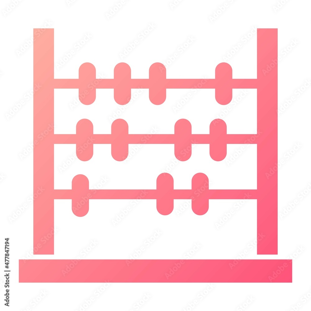 Vector Abacus Glyph Gradient Icon Design