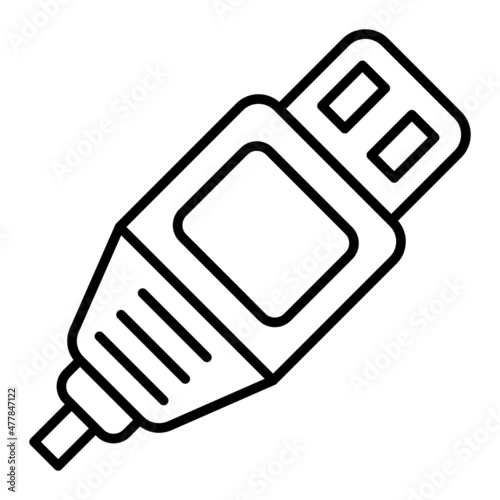 Hdmi Vector Outline Icon Isolated On White Background