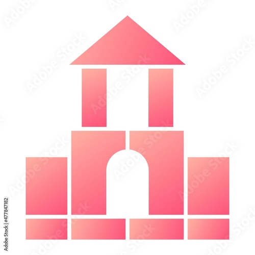 Vector Blocks House Glyph Gradient Icon Design