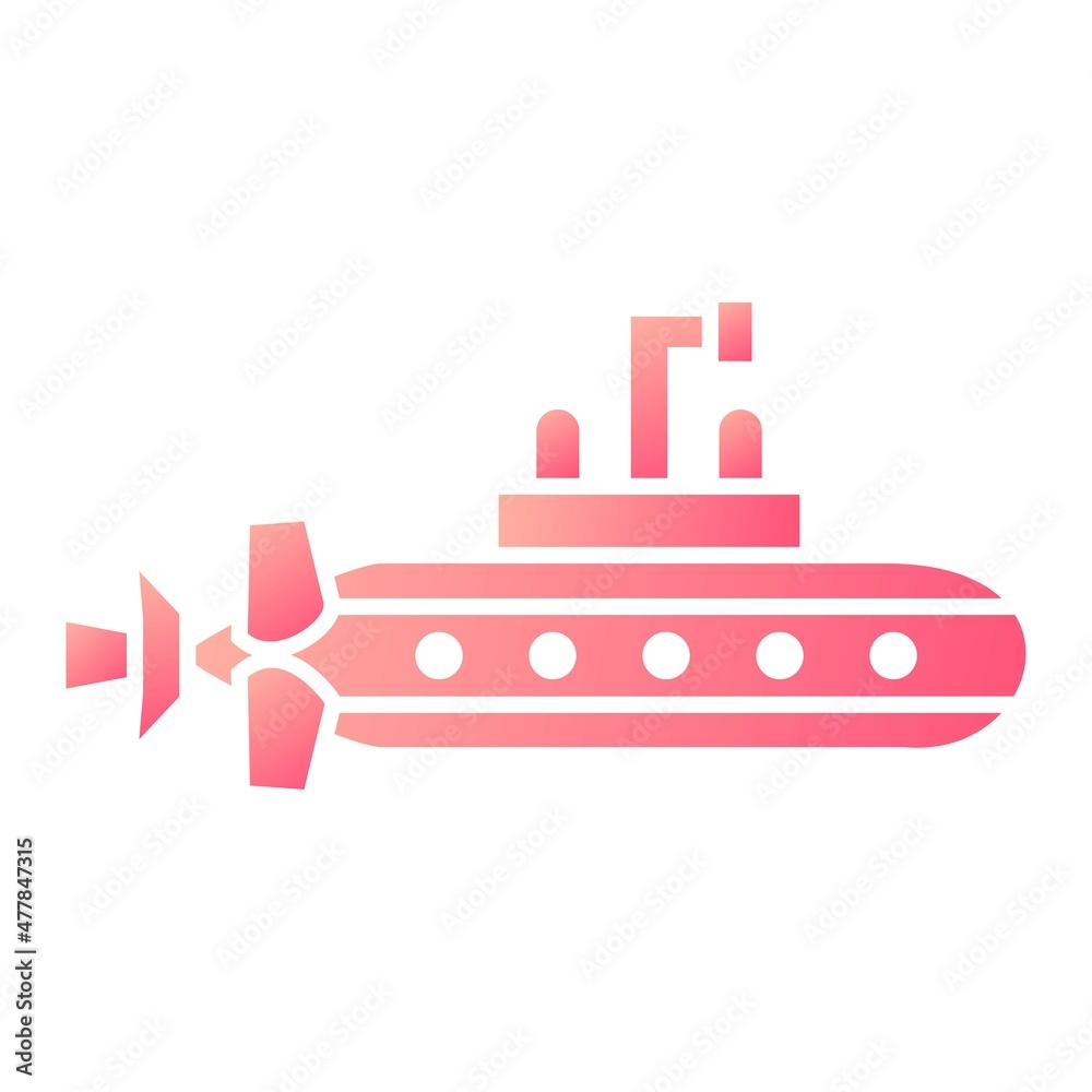 Vector Submarine Glyph Gradient Icon Design Vector Submarine Glyph Gradient Icon Design