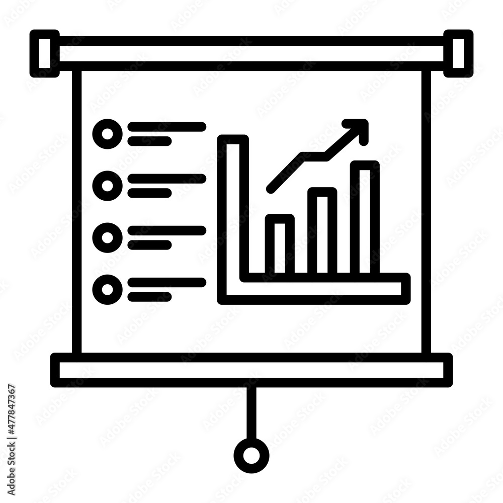 Growth Vector Outline Icon Isolated On White Background