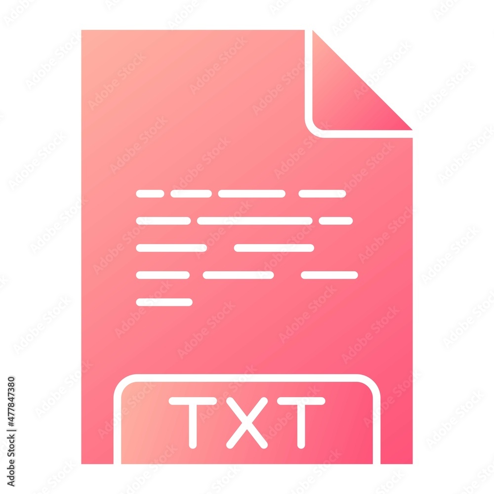 Vector TXT Glyph Gradient Icon Design Vector TXT Glyph Gradient Icon Design