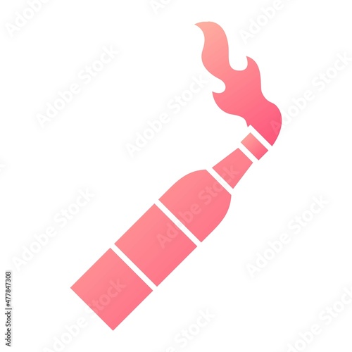 Vector Molotov Glyph Gradient Icon Design