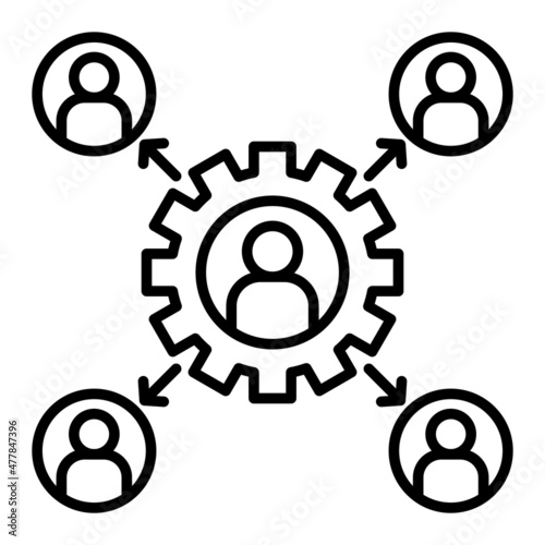 Outsourcing Vector Outline Icon Isolated On White Background