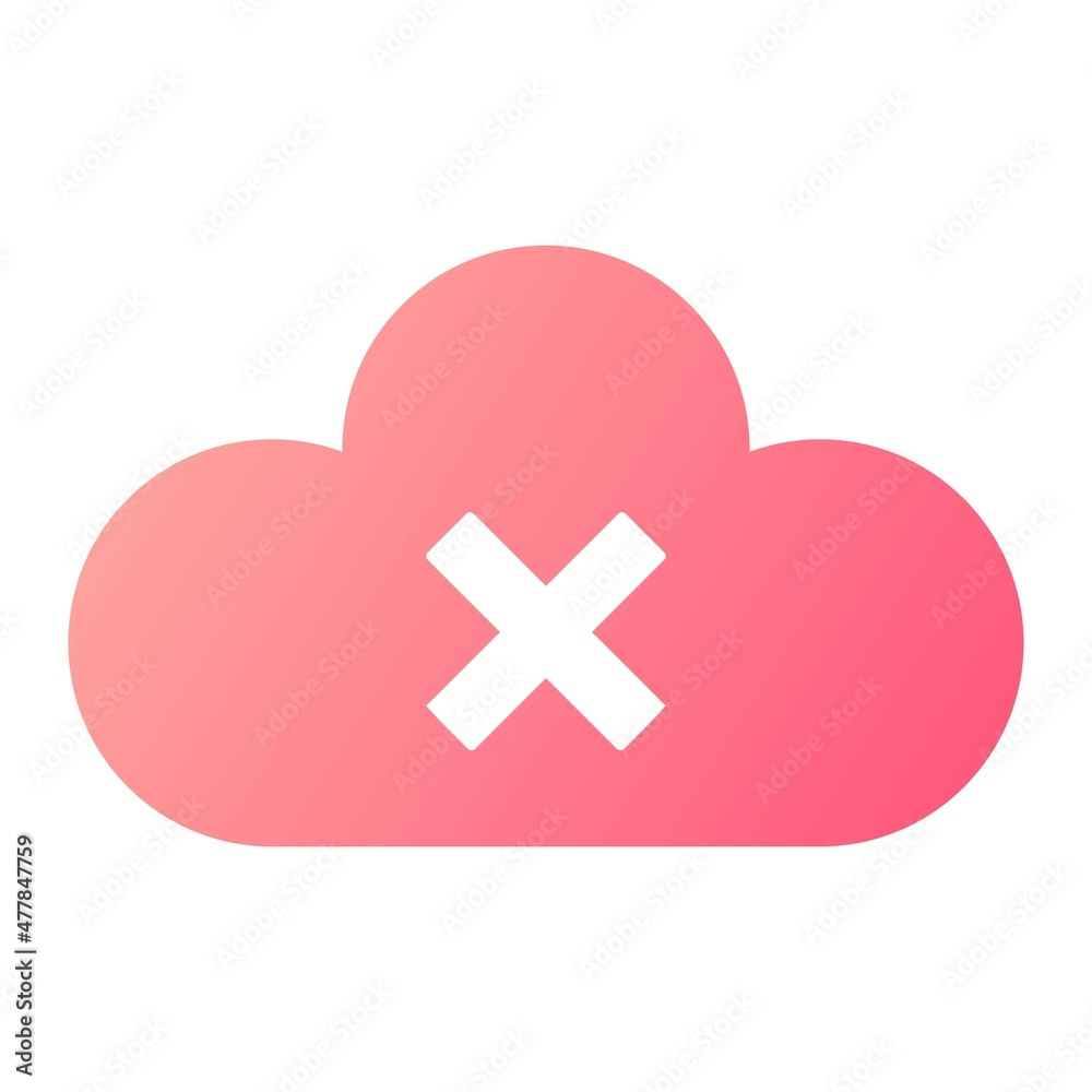 Vector Cloud Reject Glyph Gradient Icon Design Vector Cloud Reject Glyph Gradient Icon Design
