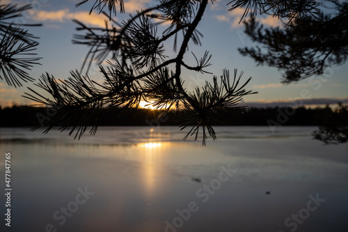 sunset on the river