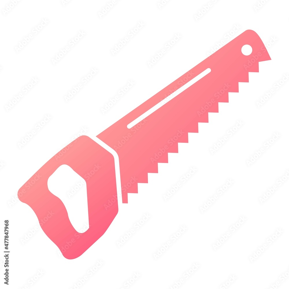 Vector Hand Saw Glyph Gradient Icon Design Vector Hand Saw Glyph Gradient Icon Design