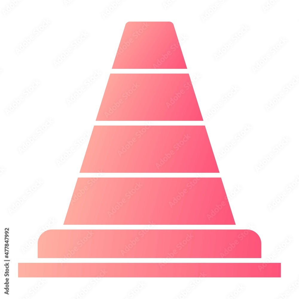 Vector Traffic Cone Glyph Gradient Icon Design Vector Traffic Cone Glyph Gradient Icon Design