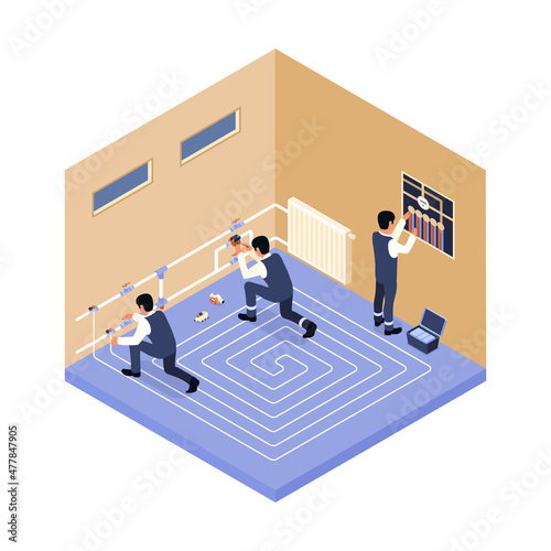 Home Repair Isometric Vector Illustration