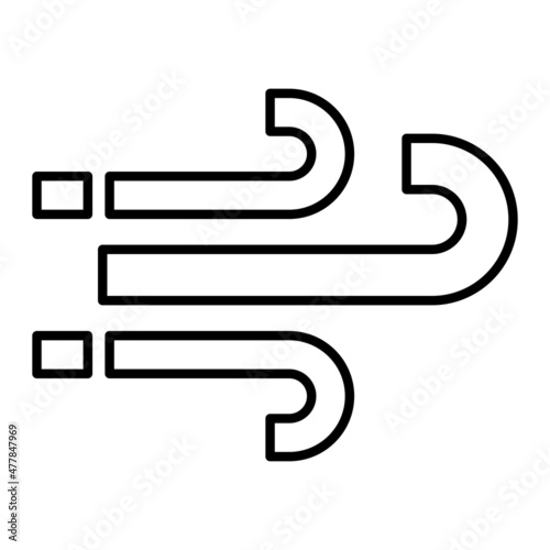 Wind Vector Outline Icon Isolated On White Background