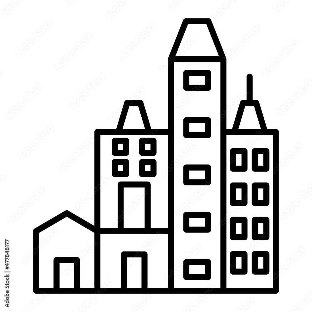 Urban Vector Outline Icon Isolated On White Background