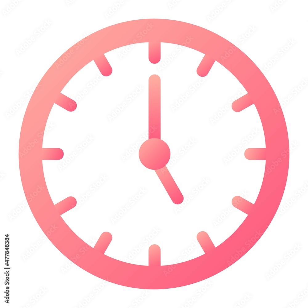 Vector Clock Glyph Gradient Icon Design Vector Clock Glyph Gradient Icon Design