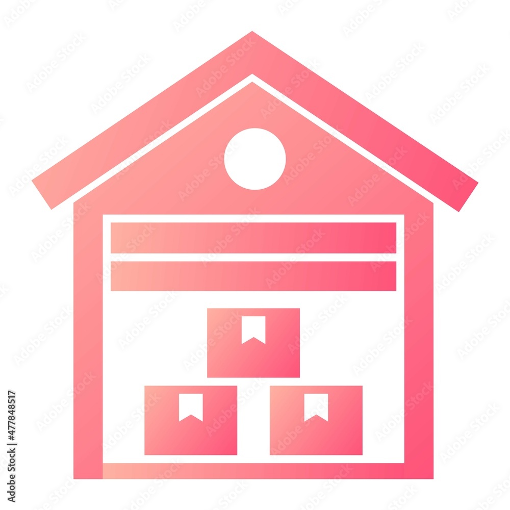Vector Warehouse Glyph Gradient Icon Design