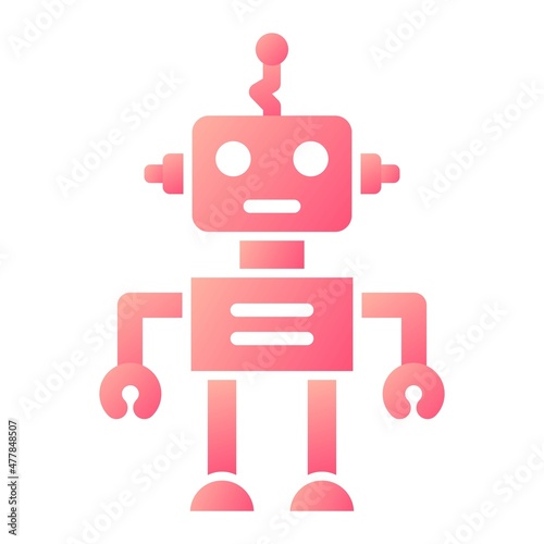 Vector Robot Glyph Gradient Icon Design