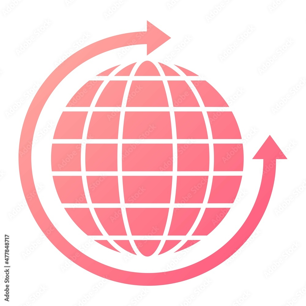 Vector Around the World Glyph Gradient Icon Design Vector Around the World Glyph Gradient Icon Design