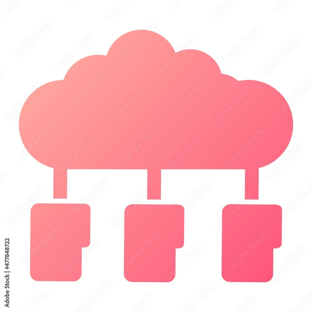 Vector Cloud Computing Glyph Gradient Icon Design Vector Cloud Computing Glyph Gradient Icon Design
