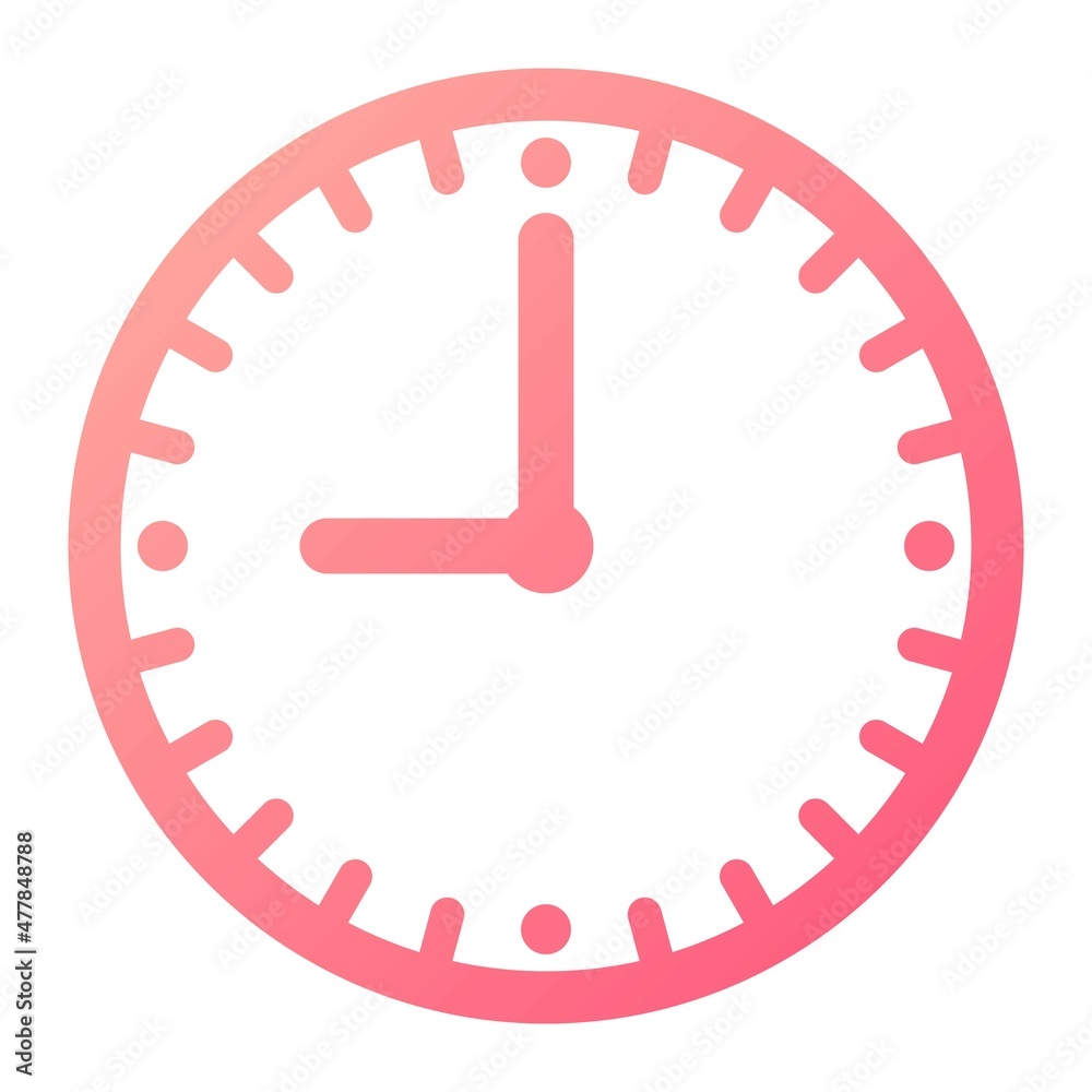 Vector Clock Glyph Gradient Icon Design Vector Clock Glyph Gradient Icon Design