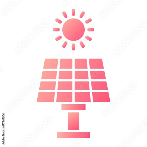 Vector Solar Energy Glyph Gradient Icon Design