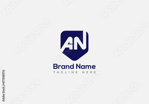 Abstract AN letter modern initial lettermarks logo design	
