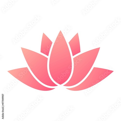 Vector Lotus Glyph Gradient Icon Design