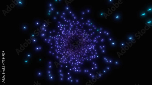 Hyperspace jump through the stars to a distant space. 3D rendering.