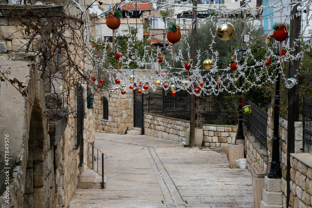 Christmas Decorations in Fassuta, Israel