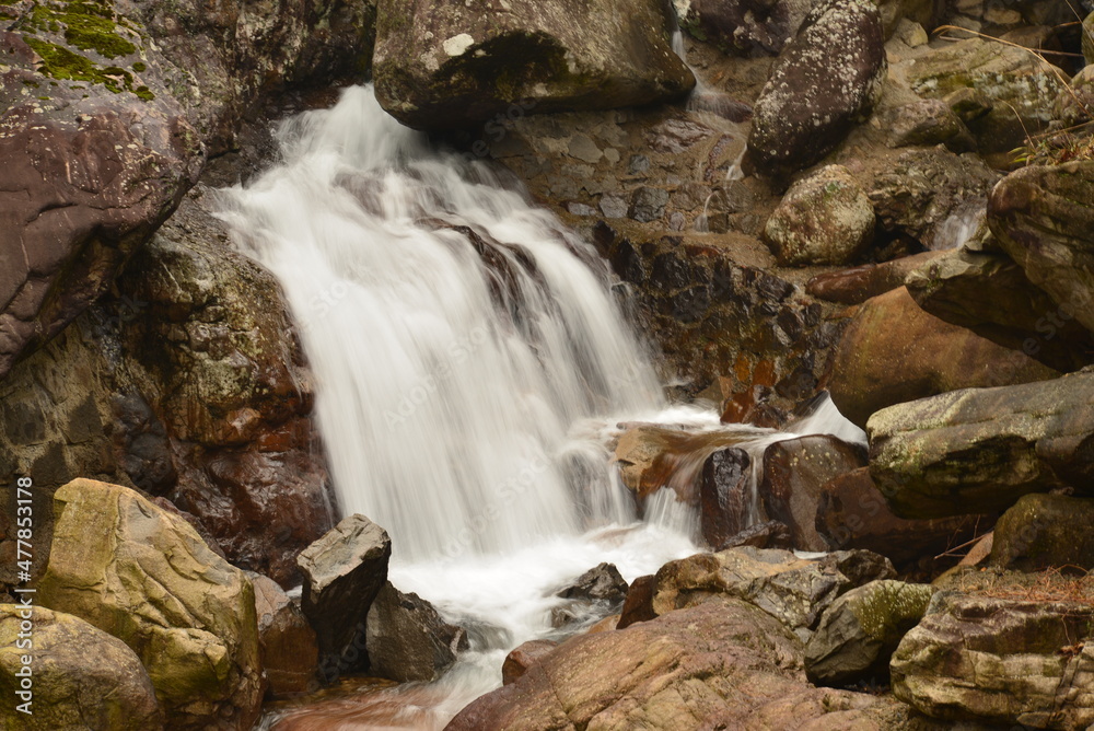 waterfall in the mountains waterfall in the mountains