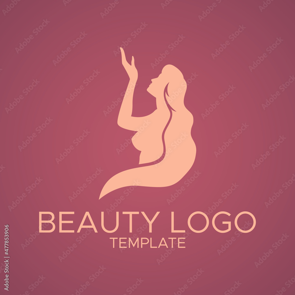Beauty logo with simple silhouette style Beauty logo with simple silhouette style