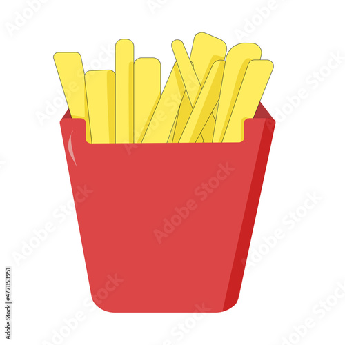 French fries. Fast food. Vector