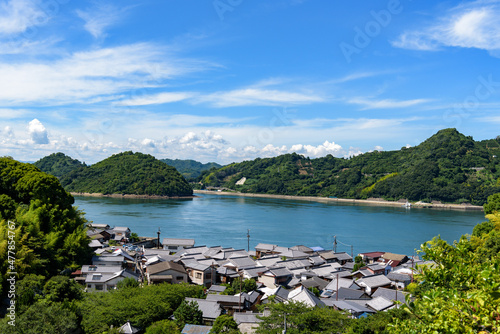 Coastal scenery of Seto Inland Sea, Osakishimojima Island Mitarai Town and Okamura Island