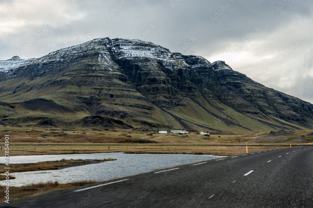 Iceland road in the mountains 